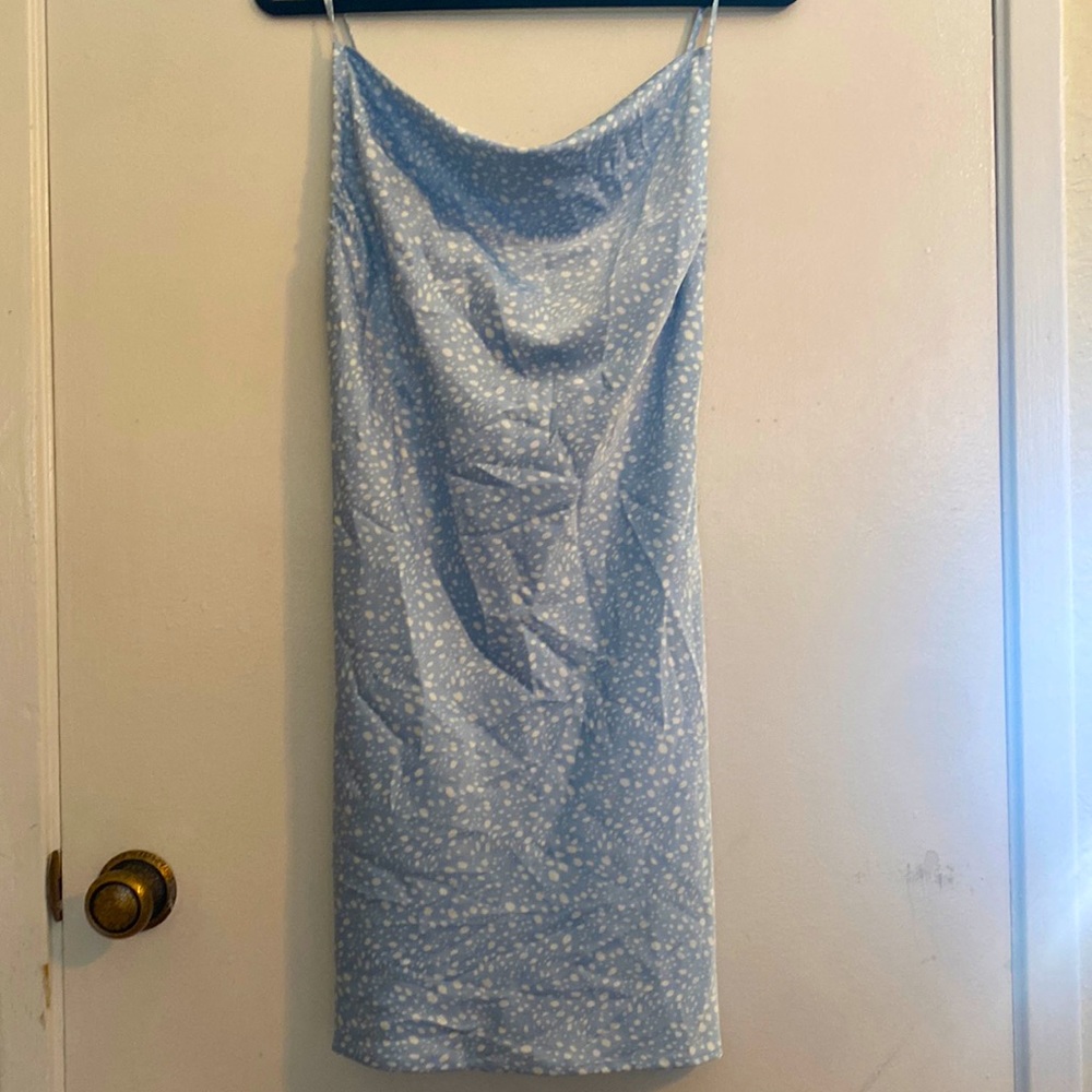 Blue Spotted Adjustable Slip Dress